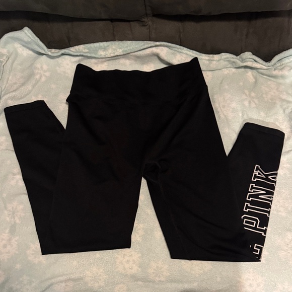 PINK Active Victoria's Secret Kids Black Jogger Tights - Picture 2 of 3